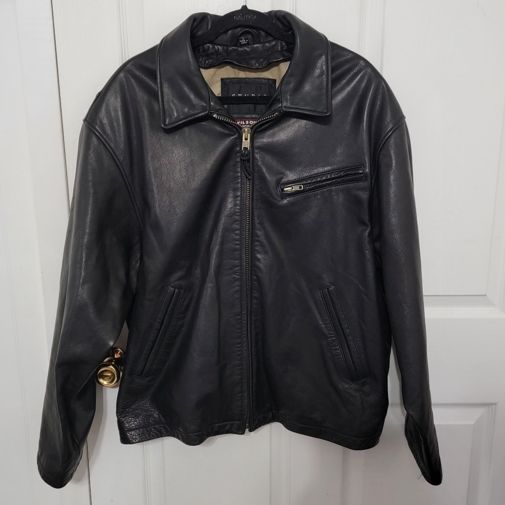 Andrew Marc Wilsons Black Leather Moto Jacket